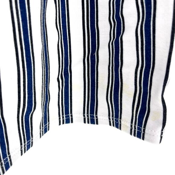 Express High Waist Tie Front Shorts White with Navy Stripes Size 6 - Picture 5 of 7